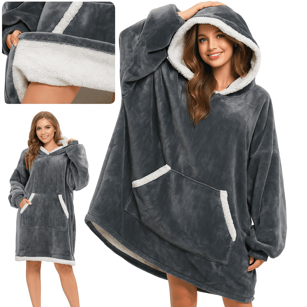 🔥 BLUZA KOC OVERSIZE XXL – Ciepło, Wygoda i Miękkość w Jednym