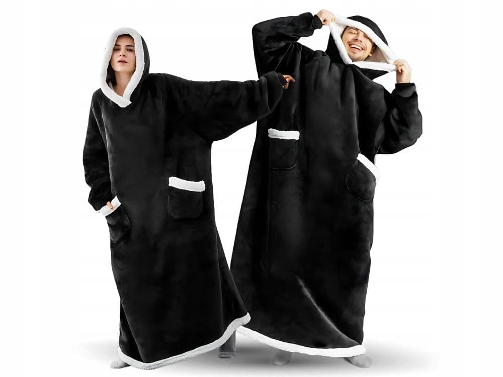 Ciepła bluza koc oversize xxl 2w1 gruba futrzak