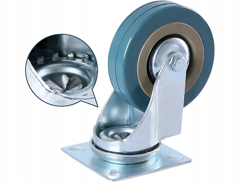Kółko meblowe obrotowe 3 cale gumowe metalowe do wózka mebli ciche 75mm